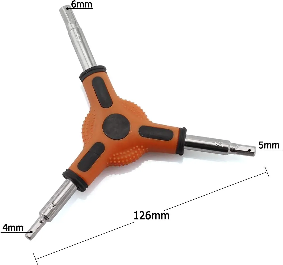 1-Pack Y Shape Bike Hex Wrench Bicycle Cycling Torque Spanner Internal Hex Key Combination Repair Tools 3 Way Allen Wrench 4mm 5mm 6mm