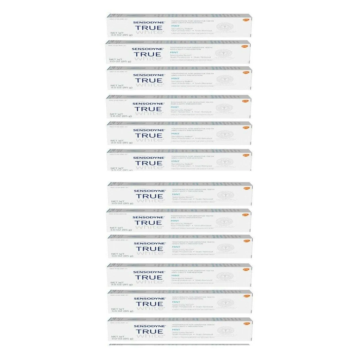 12-Pack: Sensodyne True White Mint Sensitivity Toothpaste 3oz