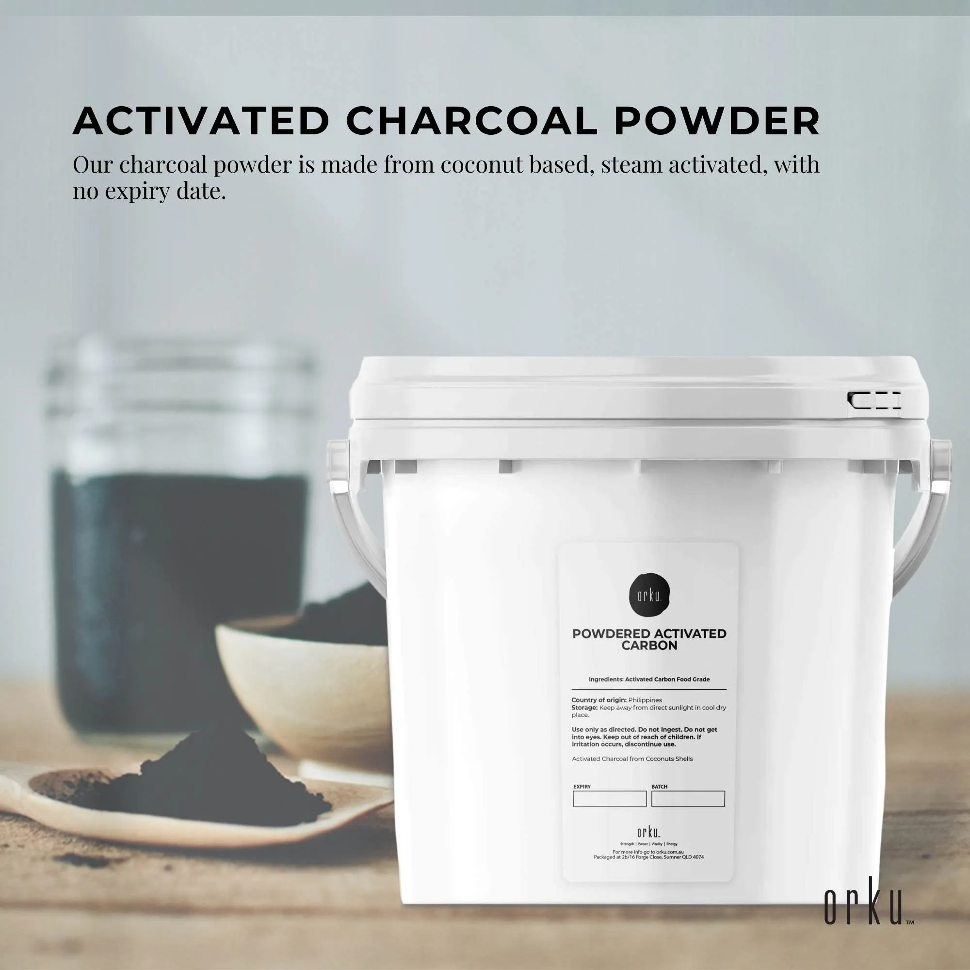 2.3Kg Activated Carbon Powder Coconut Charcoal Bucket - Teeth Whitening   Skin