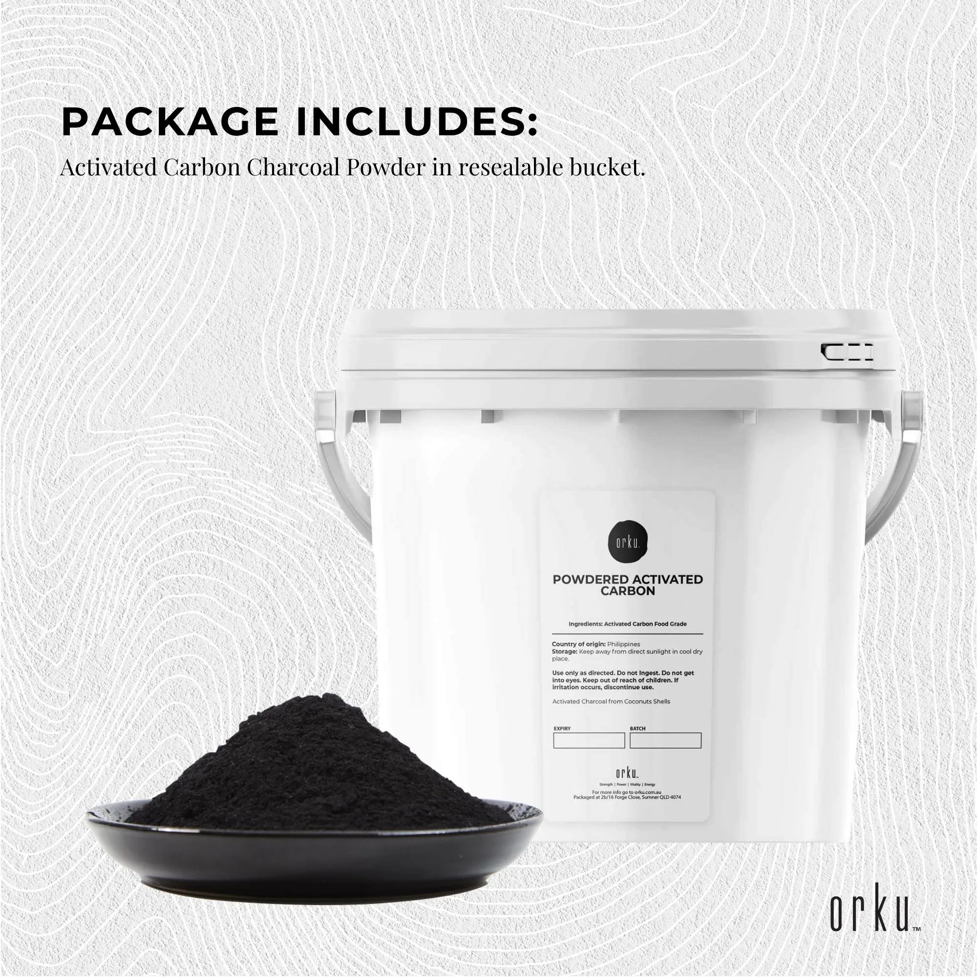2.3Kg Activated Carbon Powder Coconut Charcoal Bucket - Teeth Whitening   Skin