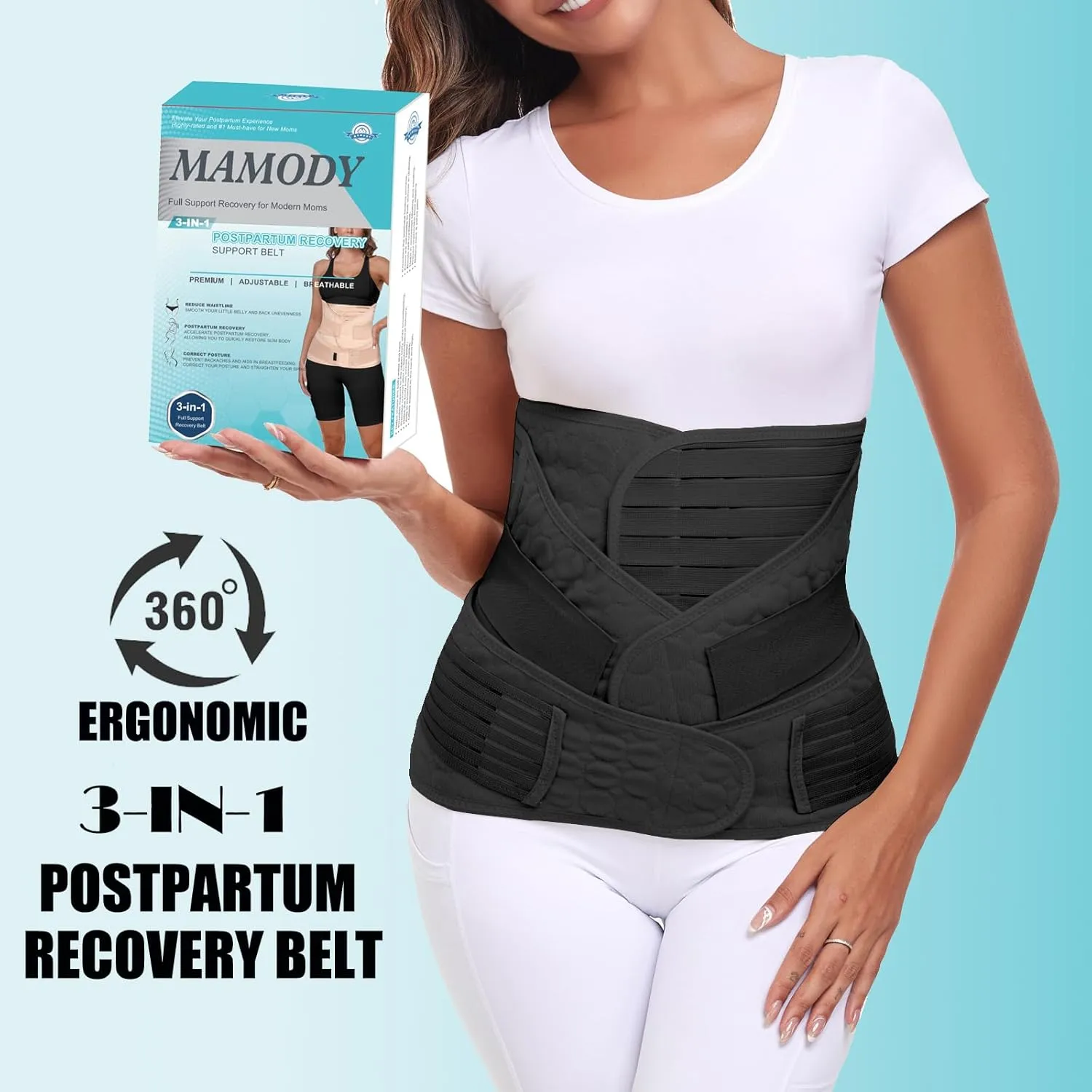 3 in 1 Postpartum Belly Support Recovery Wrap  Postpartum Belly Band - Abdominal Binder - Post Partum Waist Binder