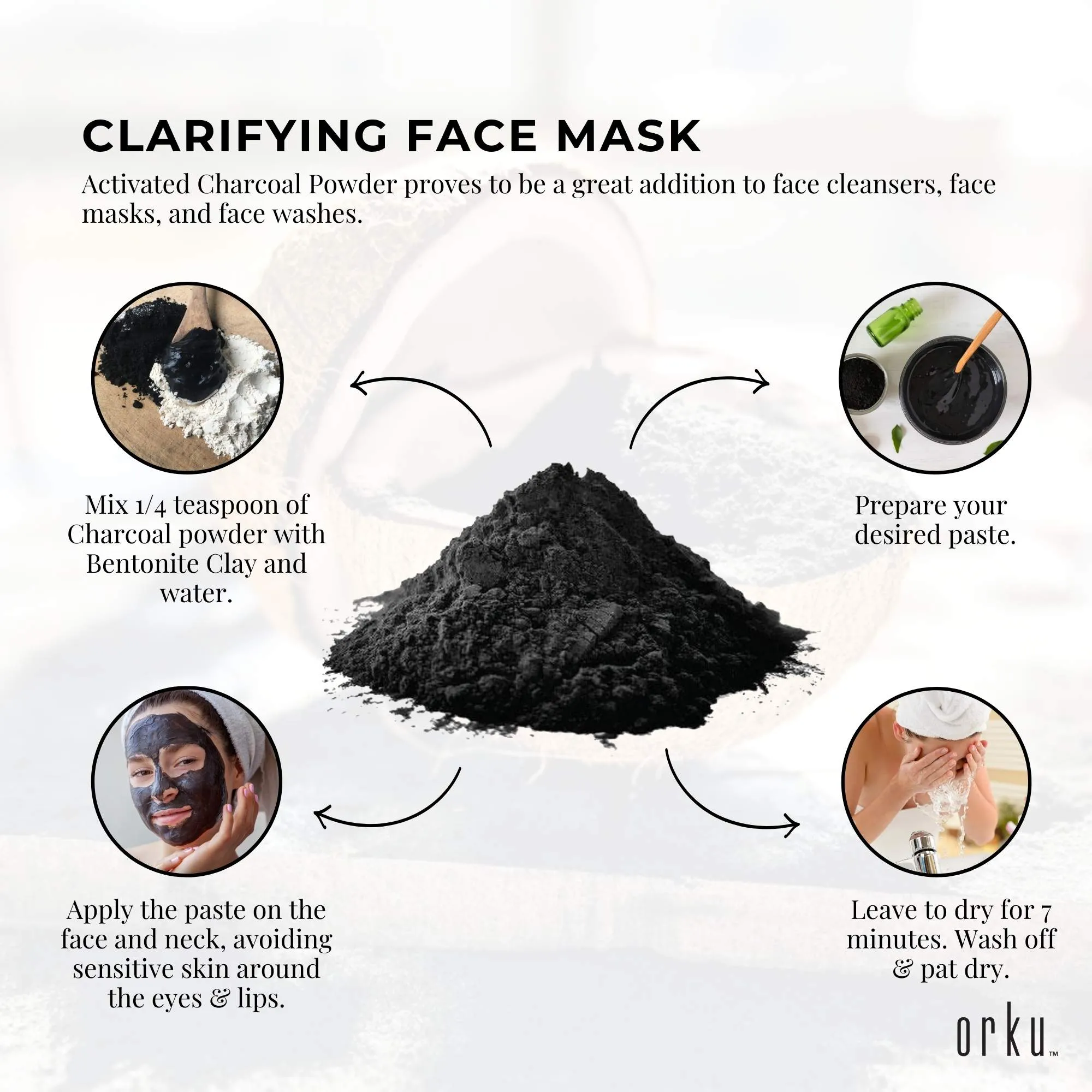 Activated Carbon Powder Coconut Charcoal Bucket - Teeth Whitening   Skin
