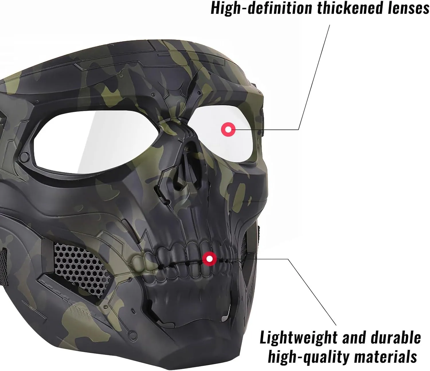Airsoft Mask Tactical Mask Paintball Mask Skull Full Face Mask Ghost Mask Scary Mask for Halloween Party Costume