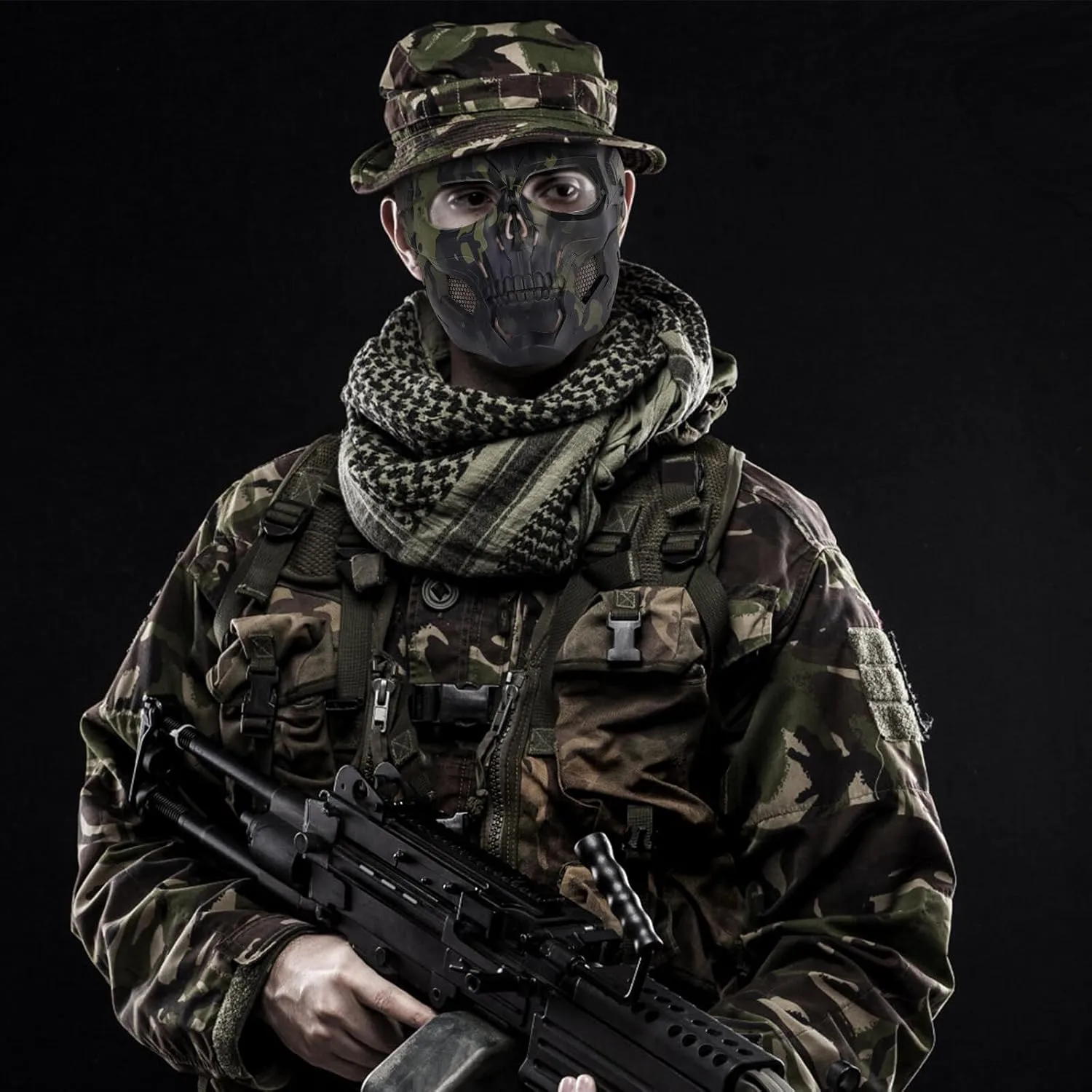 Airsoft Mask Tactical Mask Paintball Mask Skull Full Face Mask Ghost Mask Scary Mask for Halloween Party Costume