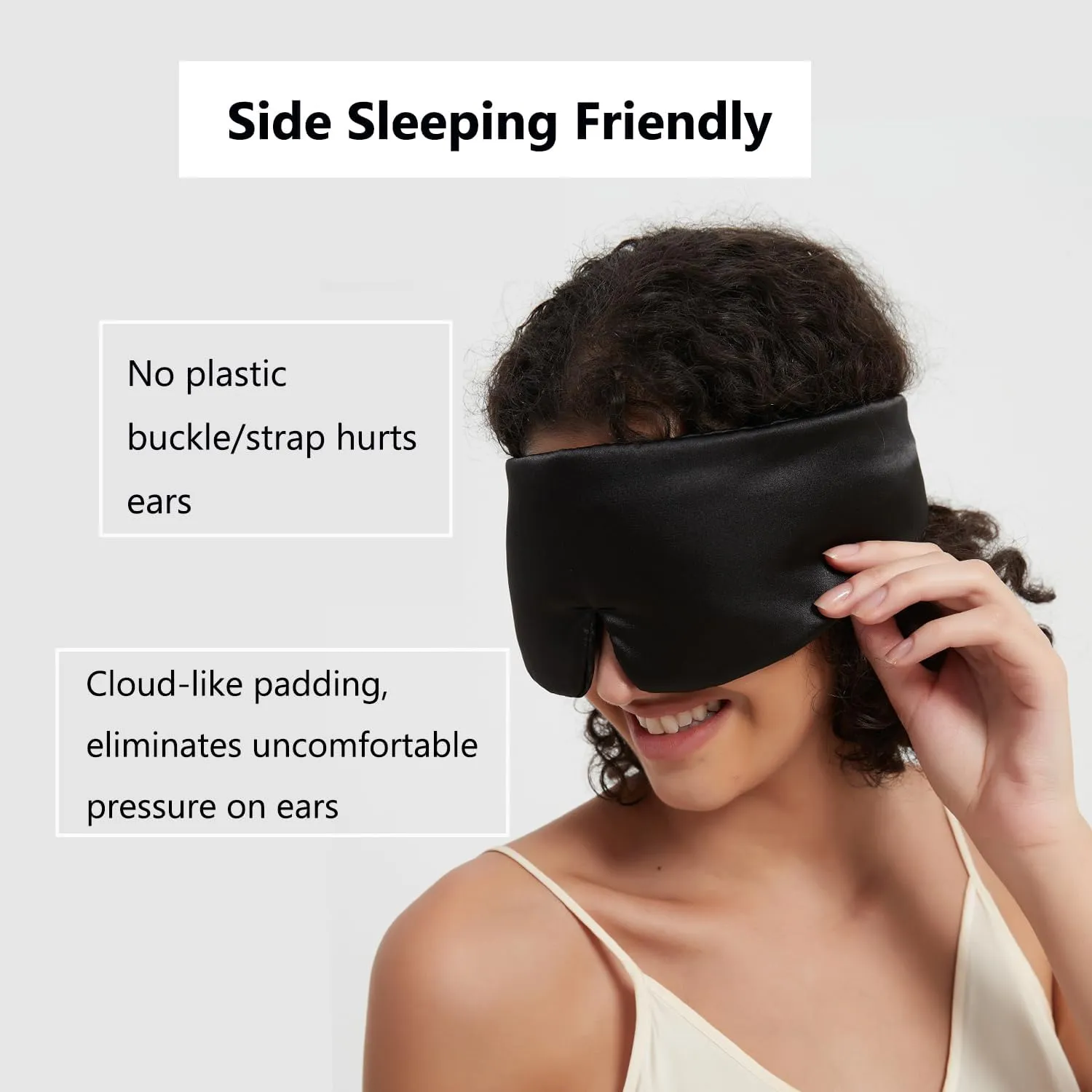 ALASKA BEAR Wraparound Style Silk Eye Mask, Sleeping Mask for Full Blackout, Pitch Black