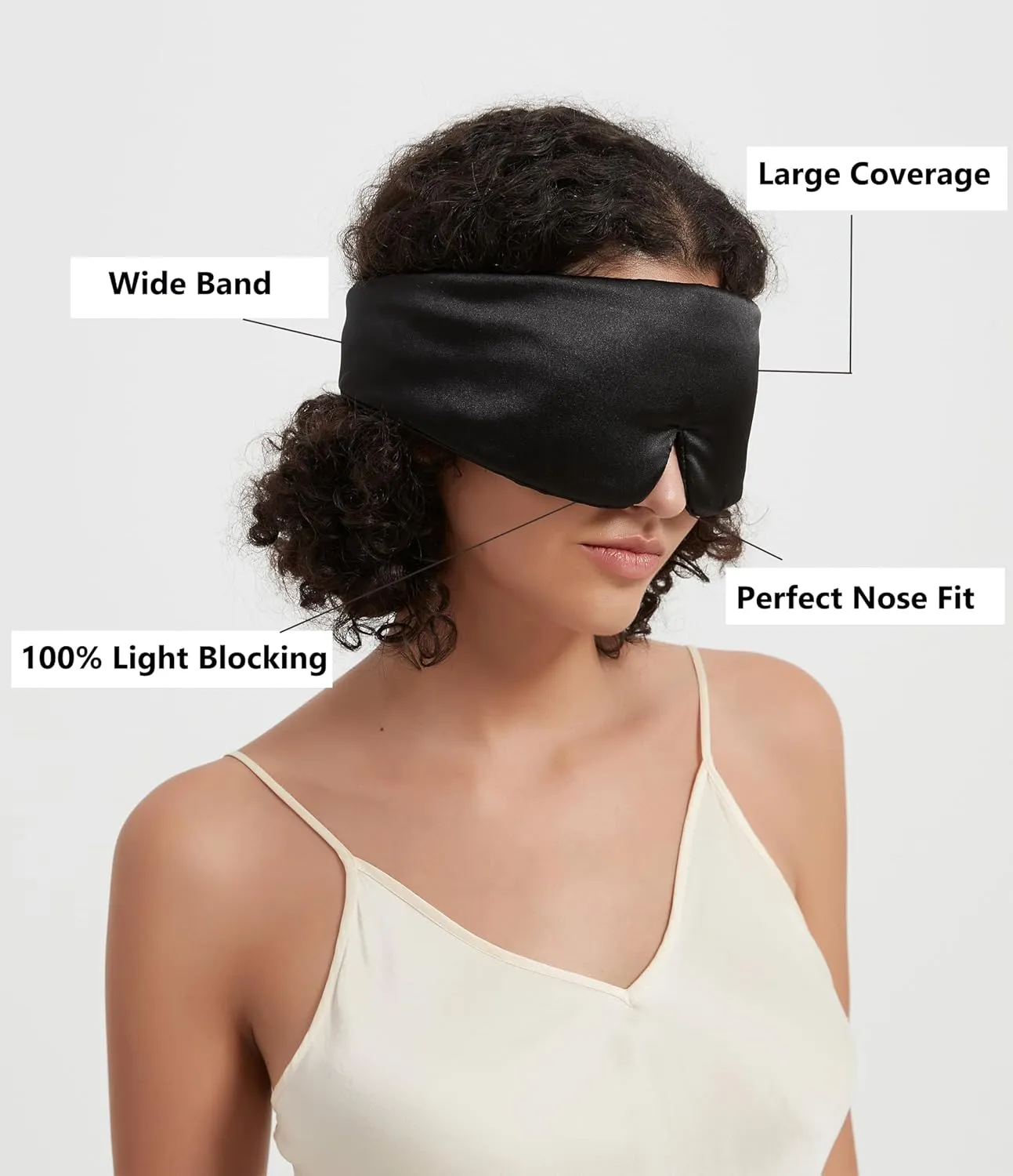 ALASKA BEAR Wraparound Style Silk Eye Mask, Sleeping Mask for Full Blackout, Pitch Black