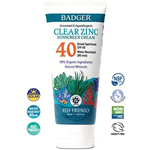 Badger Clear Zinc Sunscreen Reef Friendly SPF 40