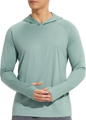 baleaf Men's Sun Protection Hoodie Shirt UPF 50  Long Sleeve UV SPF T-Shirts Rash Guard Fishing Swimming Lightweight