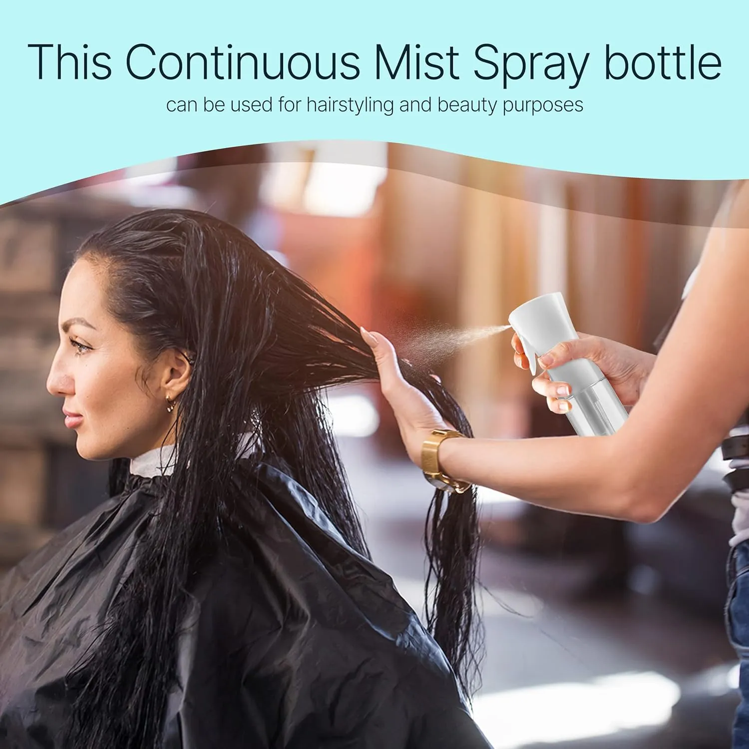 BeautifyBeauties Hair Spray Bottle  Ultra Fine Continuous Water Mister for Hairstyling, Cleaning, Plants, Misting & Skin Care (Clear, 6.8 Ounces)