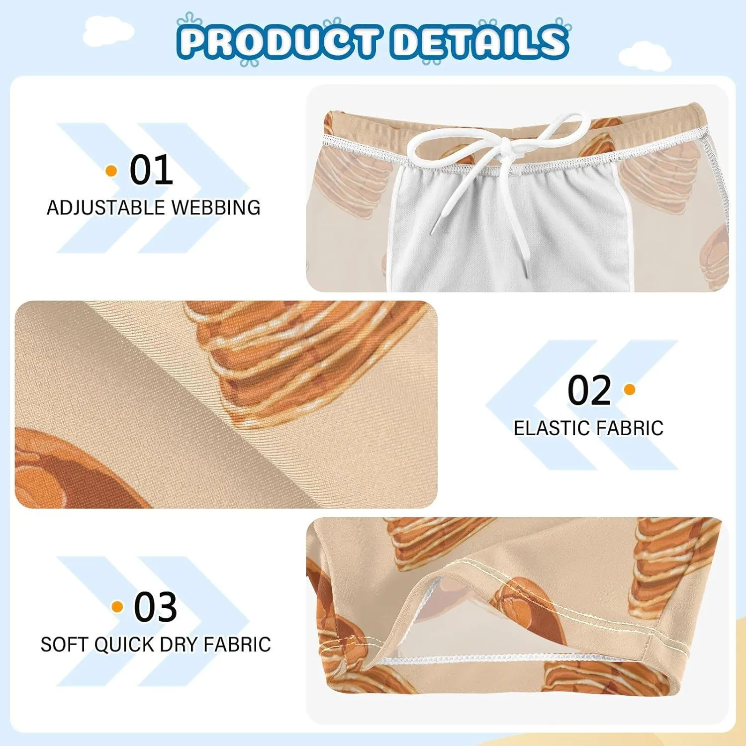 Boys Swim Trunks Toddler Swim Shorts Ice Cream Boys Bathing Suit Swimsuit for Kids 3-10T