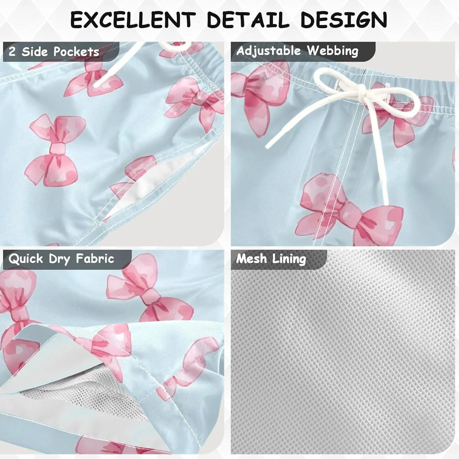 Boys Swim Trunks with Boxer Brief Liner, Ice Cream Cone Boys Swimwear Quick Dry Bathing Suit Toddler Swim Trunks
