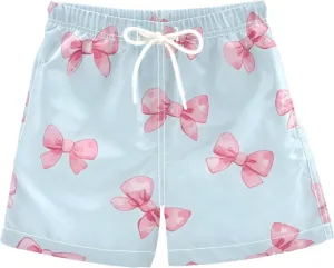 Boys Swim Trunks with Boxer Brief Liner, Ice Cream Cone Boys Swimwear Quick Dry Bathing Suit Toddler Swim Trunks