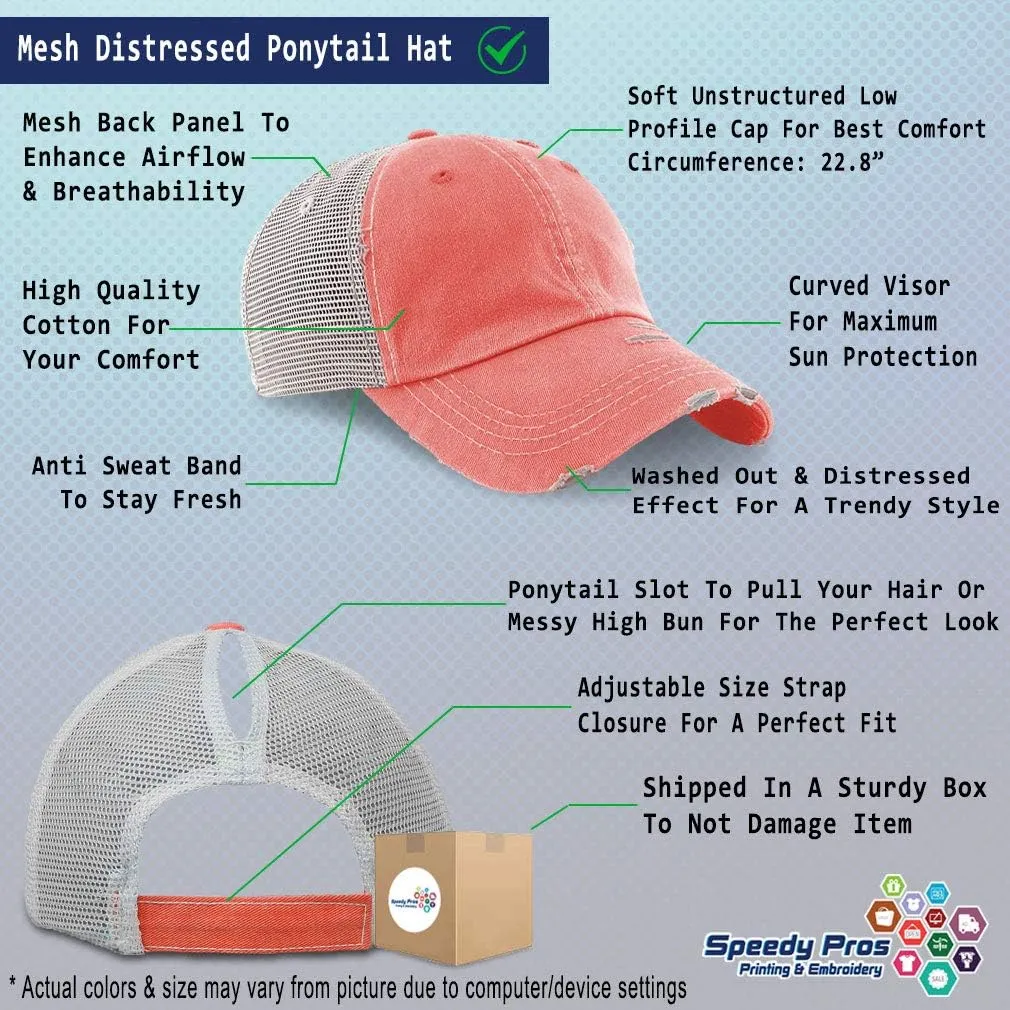 Custom Womens Ponytail Cap Saved by Grace Jesus Christian Embroidery Cotton