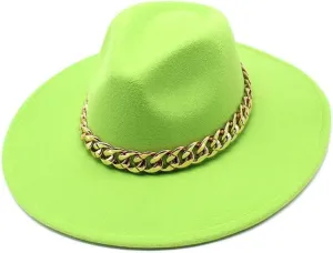 DHAEY New Large Brim Peach-Shape Woolen Top Hat, Autumn and Winter Jazz Hat Concave-Convex Top British Fashion Felt Hat Luopan Caps & Hats (Color : Fruit Green, Size : 56-58cm)