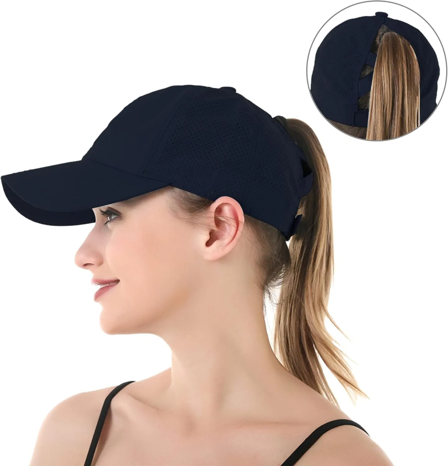 DOOVID Baseball Cap Women Summer Mesh Sports Cap Criss Cross Ponytail Baseball Hat