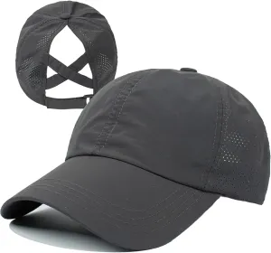 DOOVID Baseball Cap Women Summer Mesh Sports Cap Criss Cross Ponytail Baseball Hat
