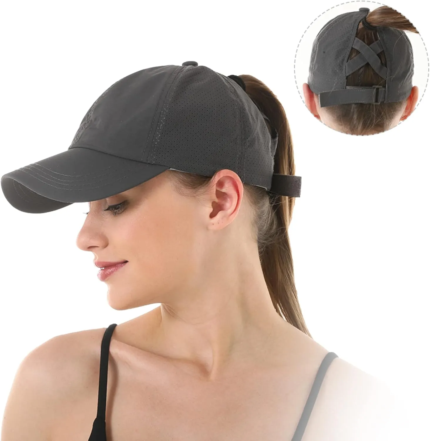 DOOVID Baseball Cap Women Summer Mesh Sports Cap Criss Cross Ponytail Baseball Hat