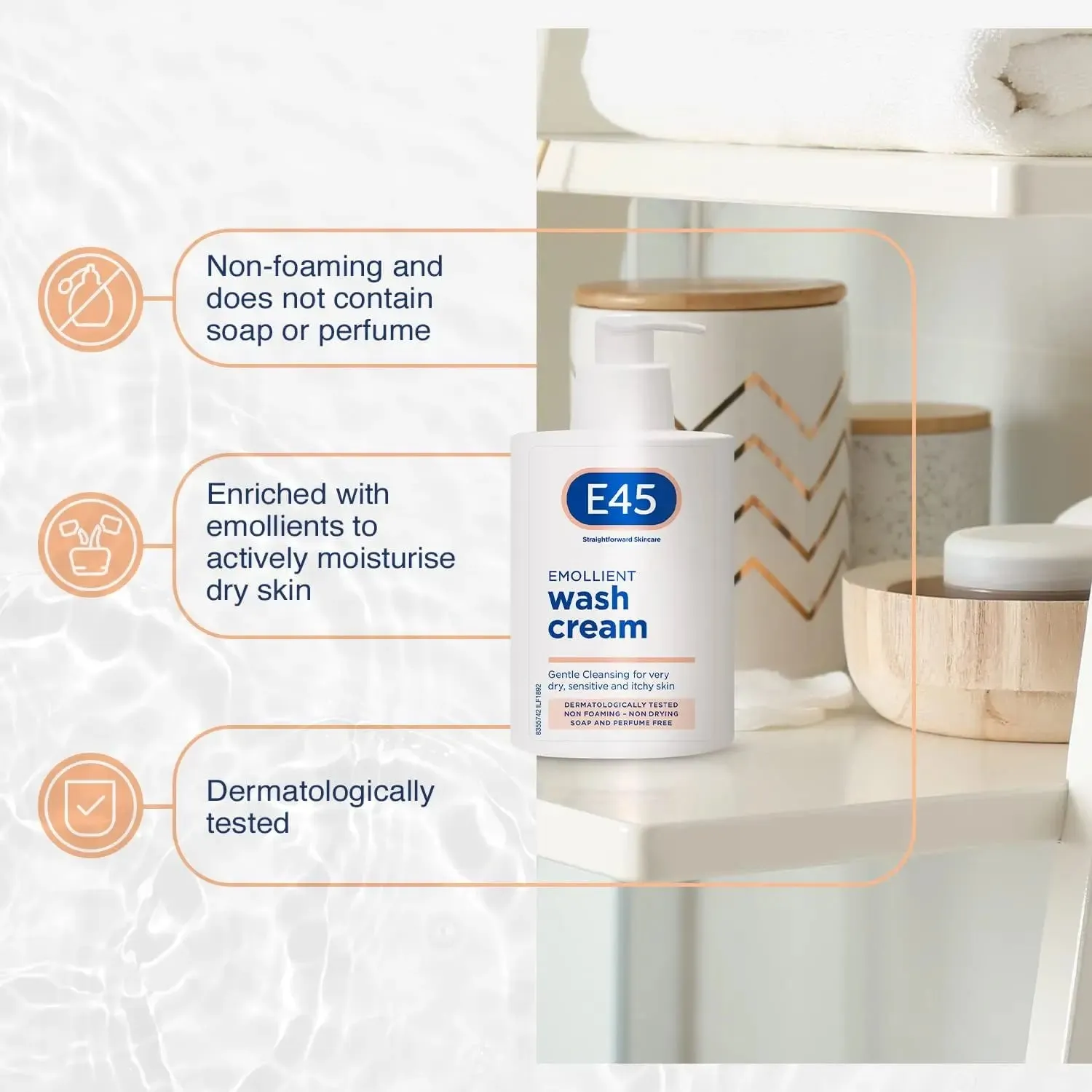 E45 Emollient Wash Cream -250ml