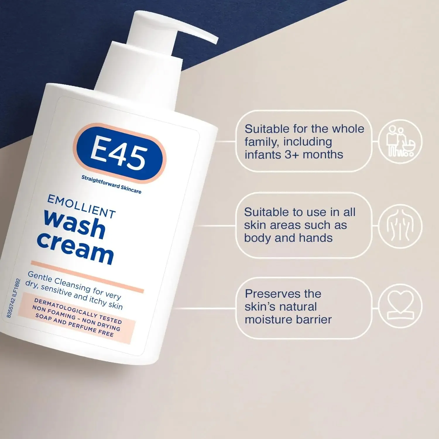 E45 Emollient Wash Cream -250ml