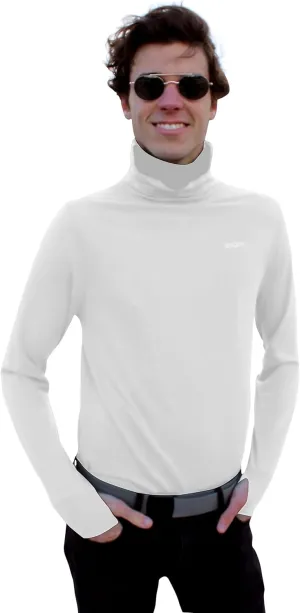 Face Mask Shirt - Mock Turtleneck (Gaiter-Neck Protection) Thermal Men & Women - Long Sleeve, High Coverage Base Layer