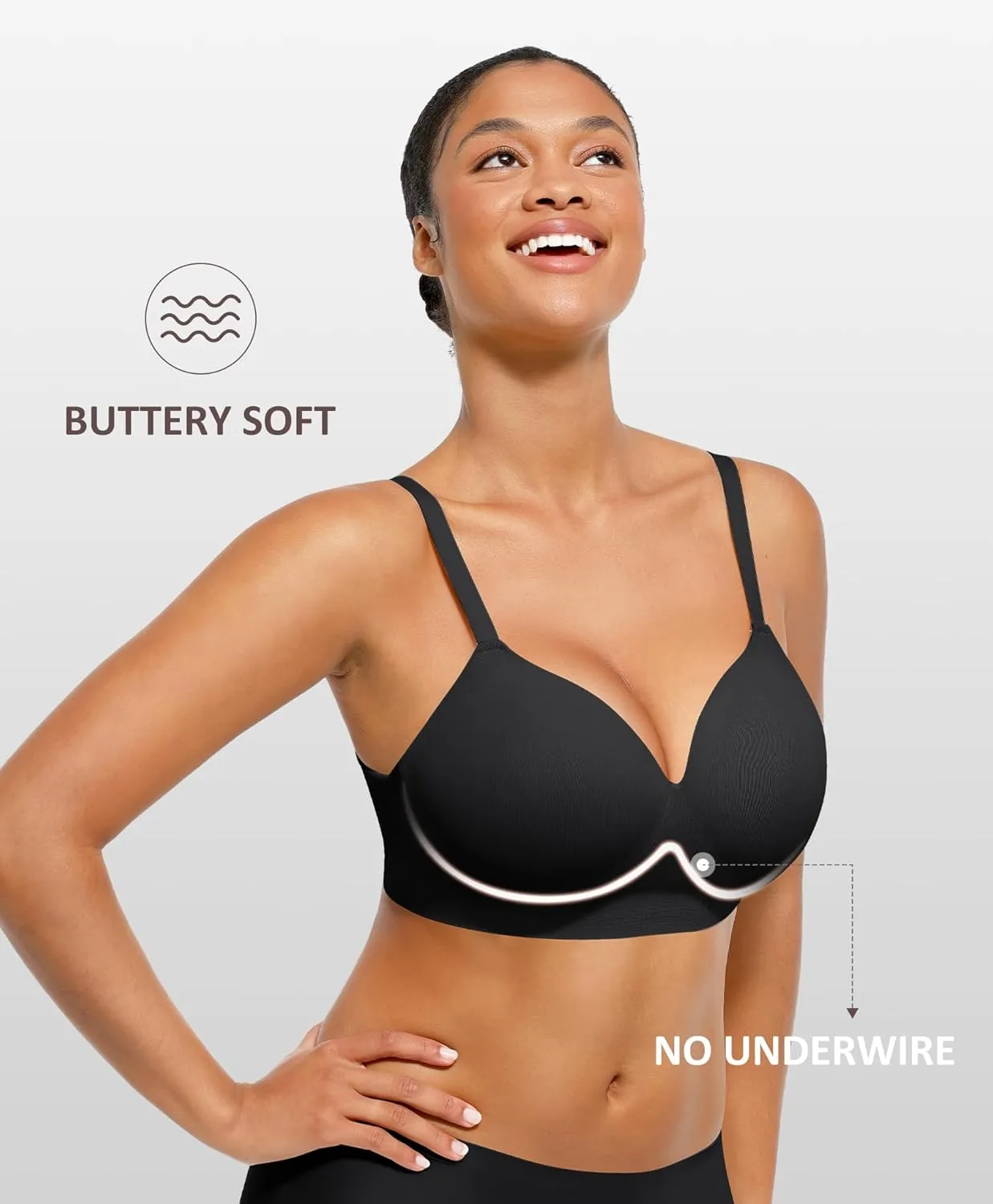 FeelinGirl Wireless Supportive Bra for Women, Seamless Comfort Bralettes No Underwire Full Coverage Everyday Bras