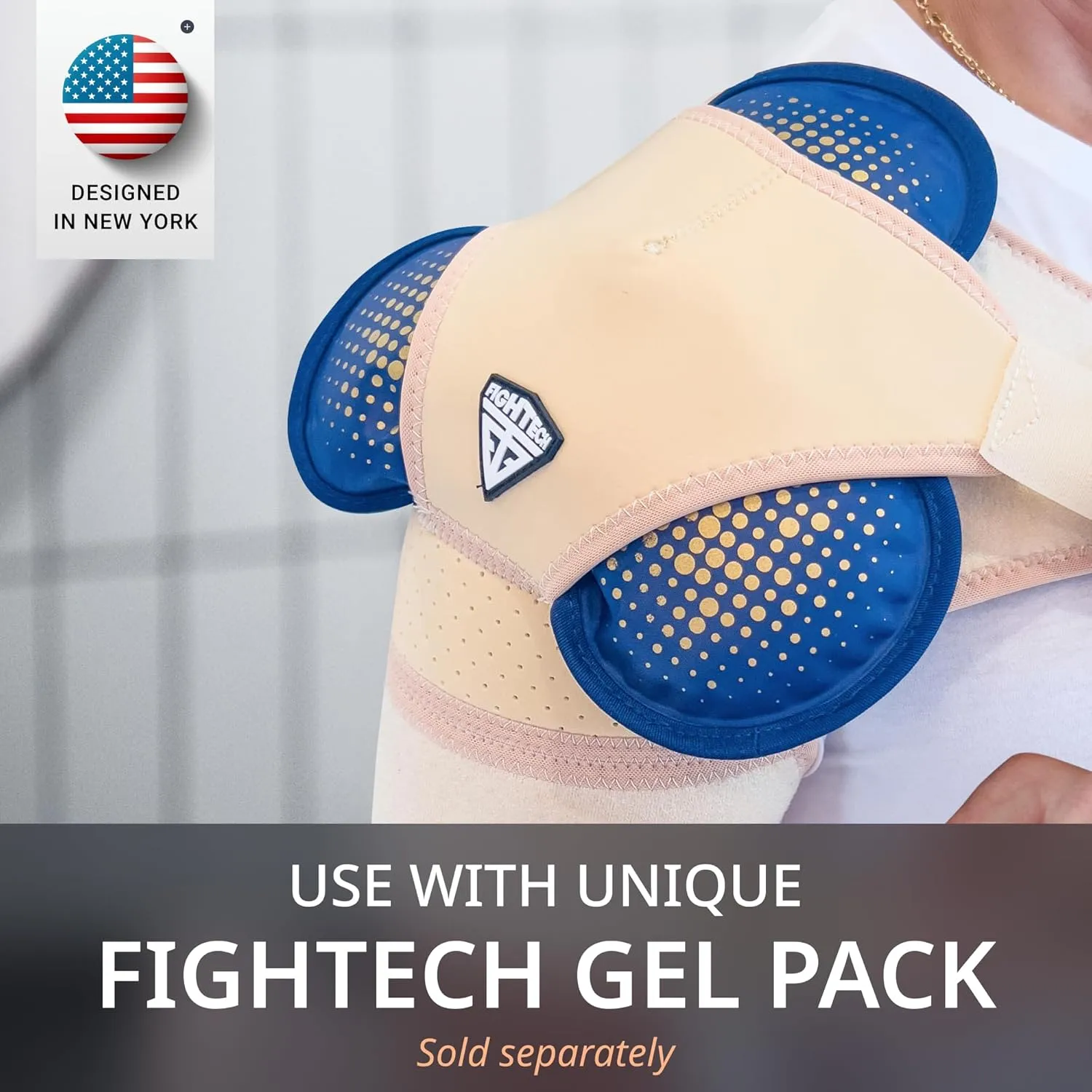 FIGHTECH Shoulder Brace for Torn Rotator Cuff for Men and Women - 4 Sizes - Support & Pain Relief (Nude, Small/Medium)
