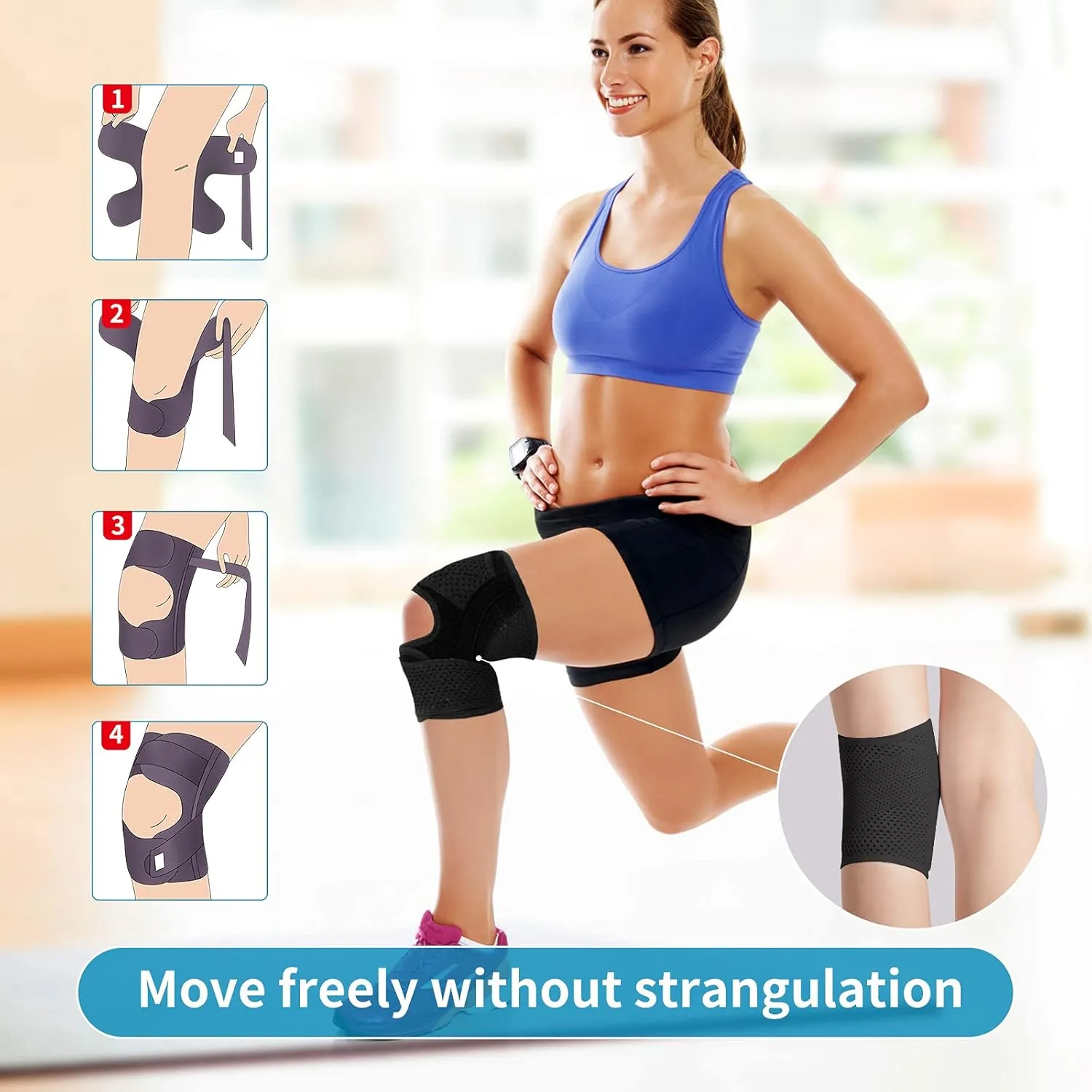 Galvaran Knee Brace with Side Stabilizers Relieve Meniscus Tear Knee Pain ACL MCL Arthritis,Joint Pain Relief, Breathable Adjustable Knee Support Suitable for Men and Women with Sports Injuries