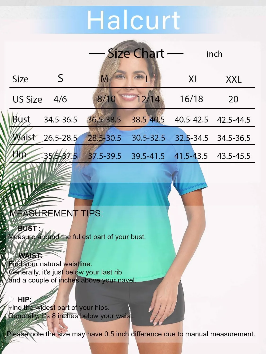 Halcurt Women's Built in Bra Rash Guard UPF 50 Two Piece Swimsuit Shirt and Board Shorts