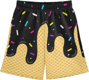 Ice Cream Shorts Baseball Boys Summer Cute Preppy Boy Swim Trunks Toddler Beach Board Shorts with Pockets 2-14 Y