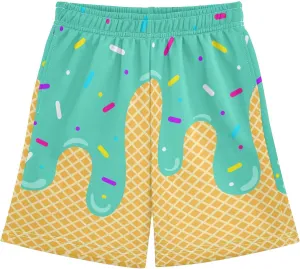 Ice Cream Shorts Baseball Boys Summer Cute Preppy Boy Swim Trunks Toddler Beach Board Shorts with Pockets 2-14 Y