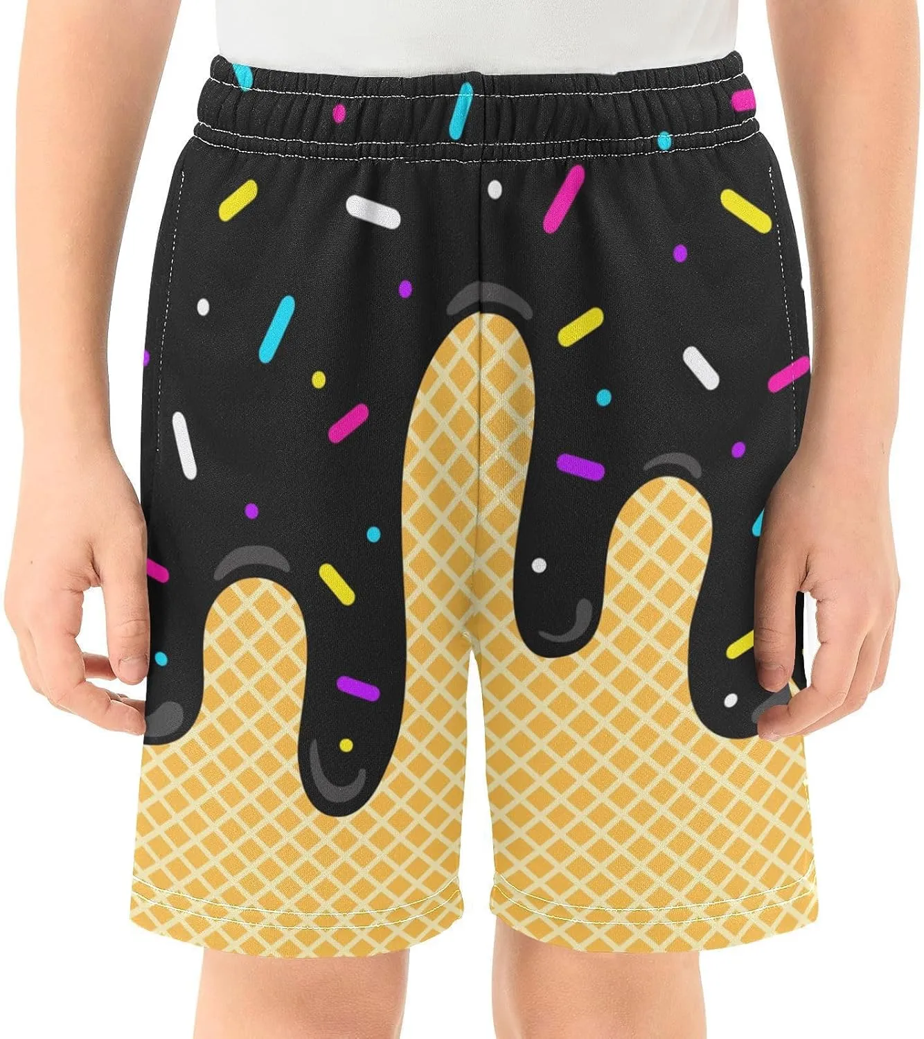 Ice Cream Shorts Baseball Boys Summer Cute Preppy Boy Swim Trunks Toddler Beach Board Shorts with Pockets 2-14 Y
