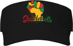 Juneteenth Fist Freedom Day Adult Sunscreen Visor Cap Adjustable Summer Cap for Men Women Unisex Running Outdoor Beach Black