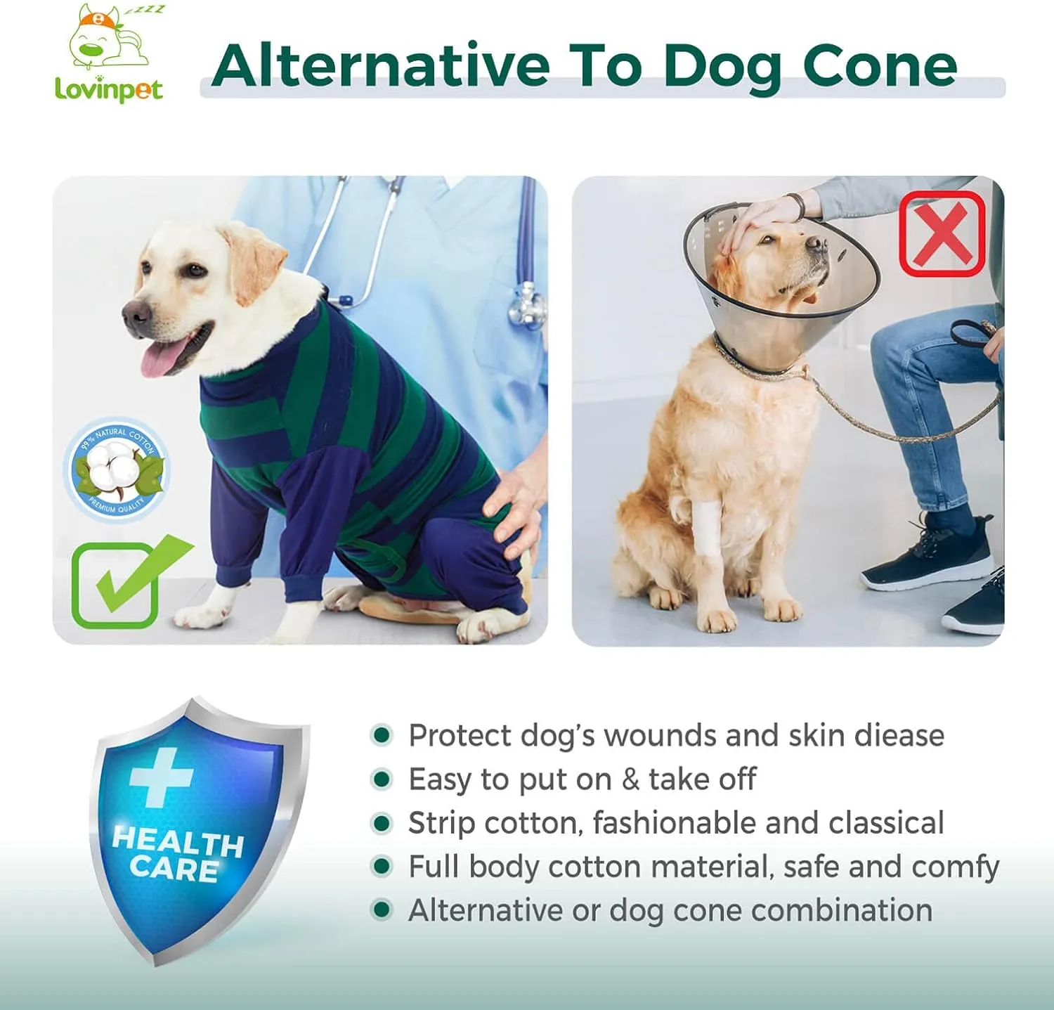 LovinPet Dog Recovery Suit for Large Medium Dogs Cut-Out Design of Abdomen Bodysuit Onesie for Shedding Skin Disease Pet Pajamas Dog Anti Licking Bodysuit for Abdominal Wound After Surgery,3XL