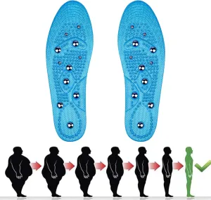 Magnetic Insoles, Magnetic Insoles for Acupressure, 1 Pair Shoe Insoles for Men and Women, Reflexology Orthopedic Insoles Plantar Fasciitis Foot Health Care (Blue, 41-46)