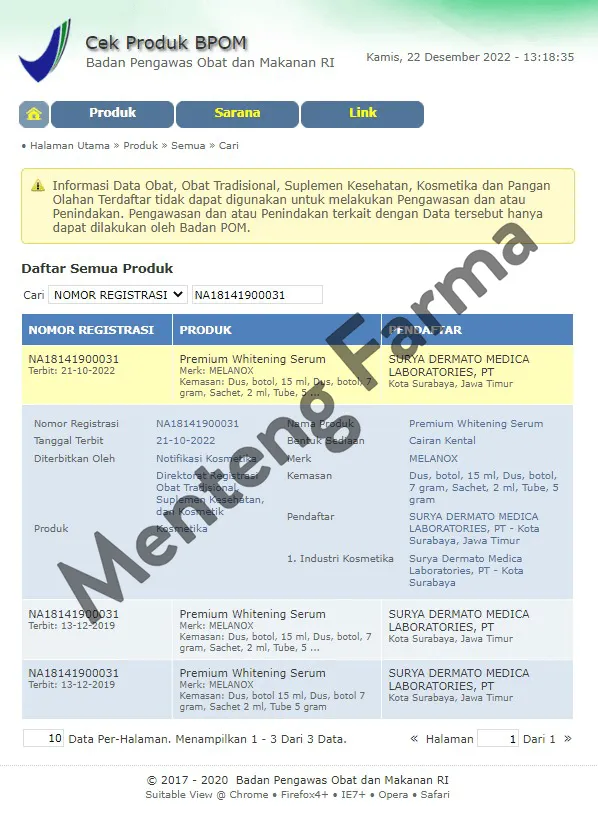 Melanox Premium Whitening Serum 15 ML - Serum Pemutih Wajah