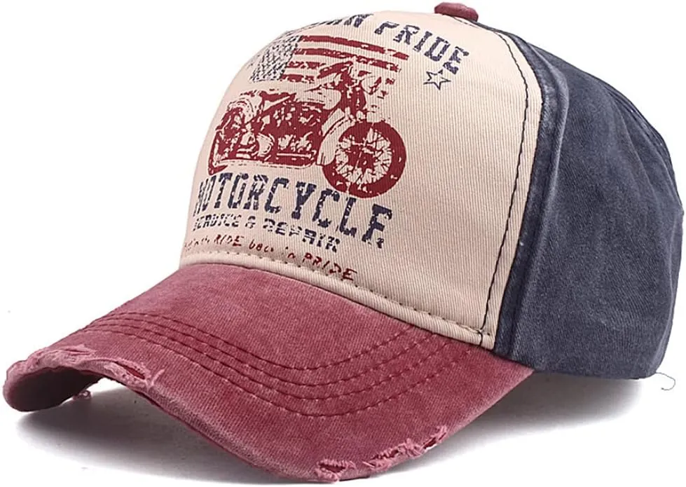 Men's Distressed Baseball Cap Retro Trucker Hat Outdoor Sports Sun Hat