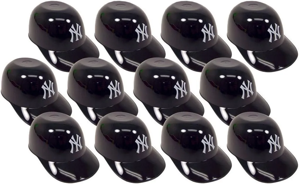 MLB Mini Batting Helmet Ice Cream Sundae/Snack Bowls, Yankees - 12 Pack
