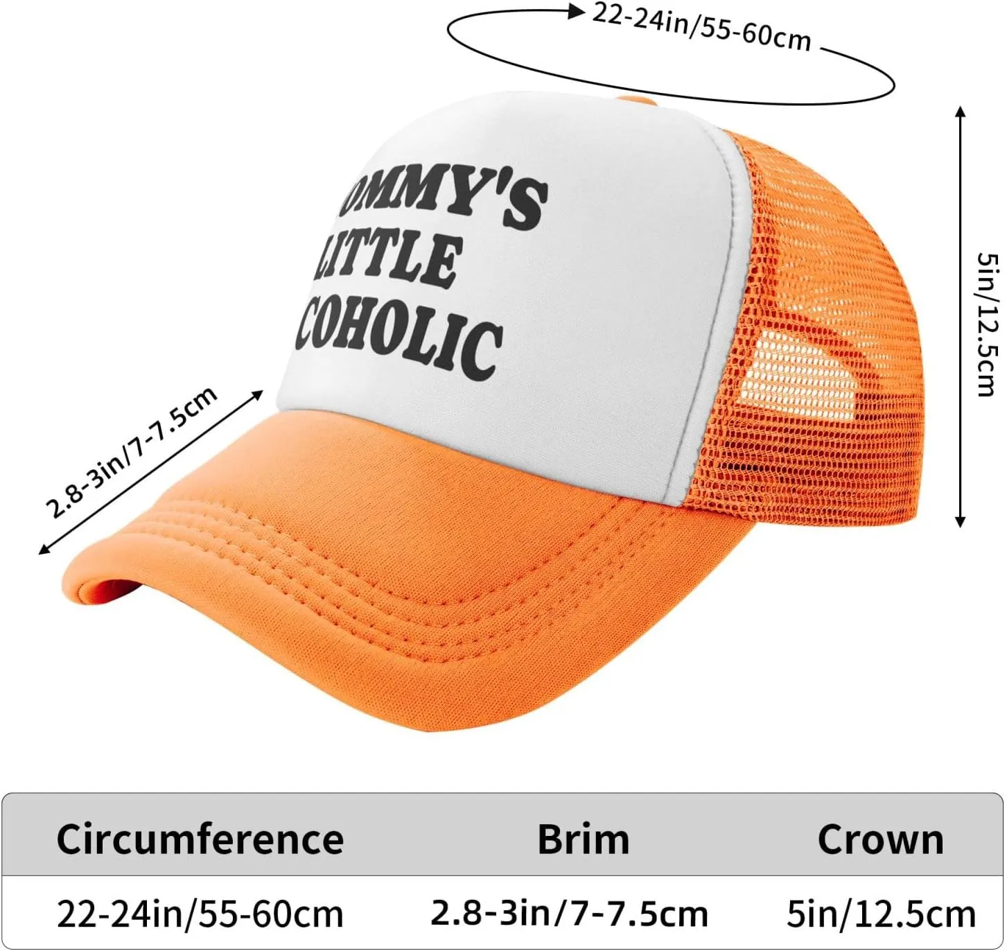 Mommy's Little Alcoholic Hat Funny Trucker Hats Mesh Baseball Cap, Adjustable Fishing Caps Hat for Men Women