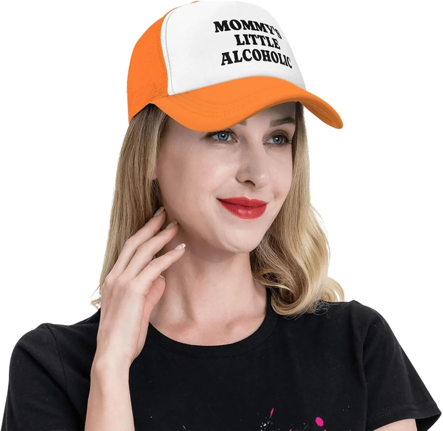Mommy's Little Alcoholic Hat Funny Trucker Hats Mesh Baseball Cap, Adjustable Fishing Caps Hat for Men Women