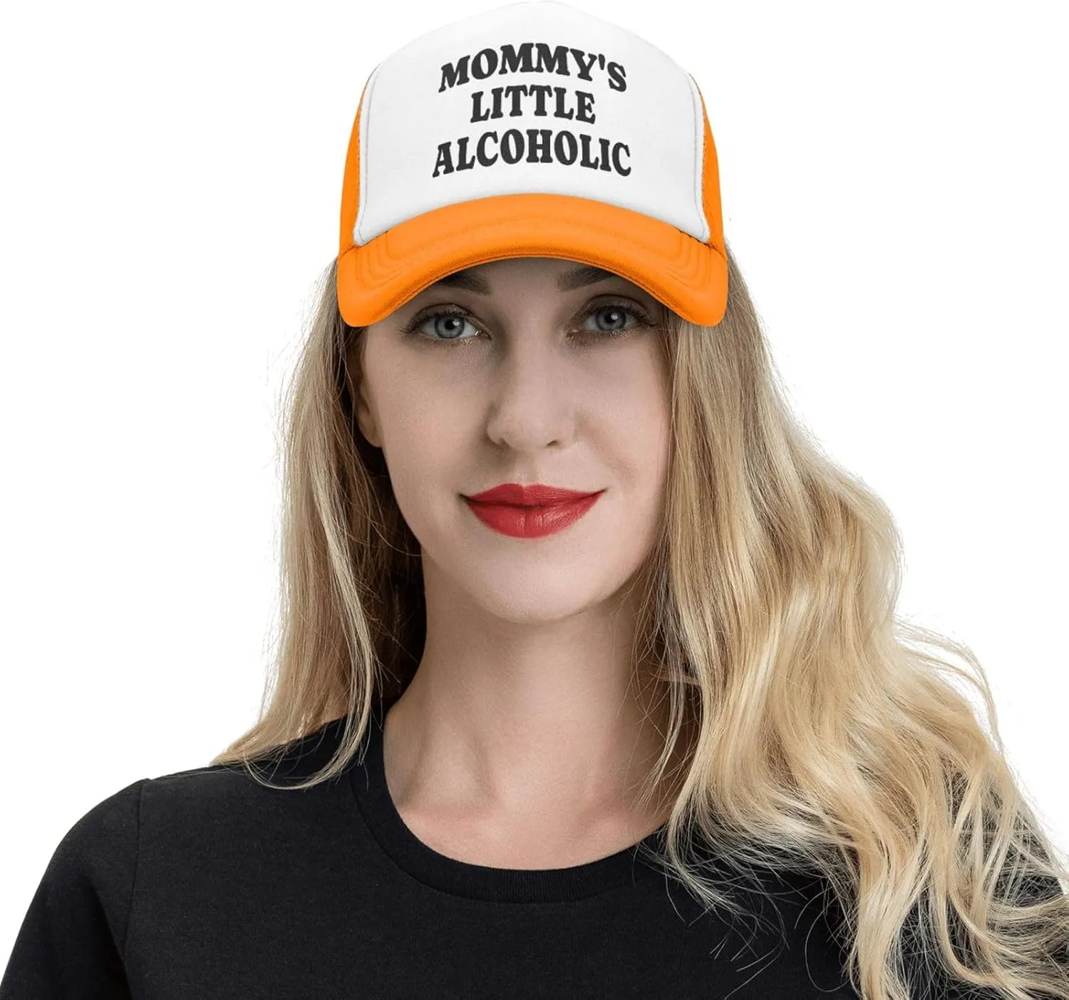 Mommy's Little Alcoholic Hat Funny Trucker Hats Mesh Baseball Cap, Adjustable Fishing Caps Hat for Men Women