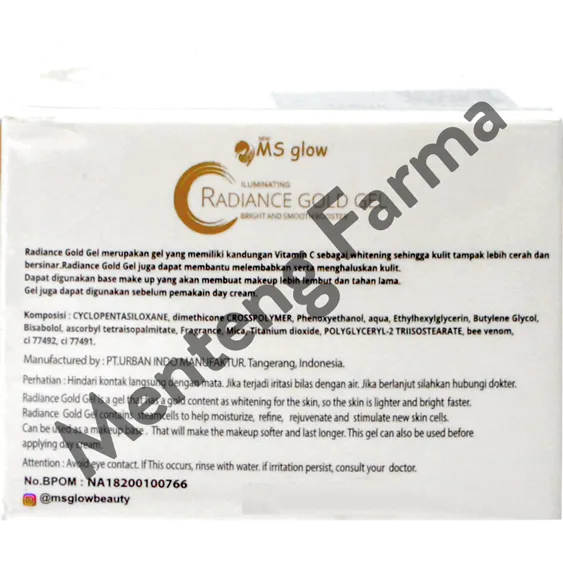 Ms Glow Radiance Gold Gel 15 Gr - Whitening Booster Dengan Ekstrak Gold dan Vitamin C