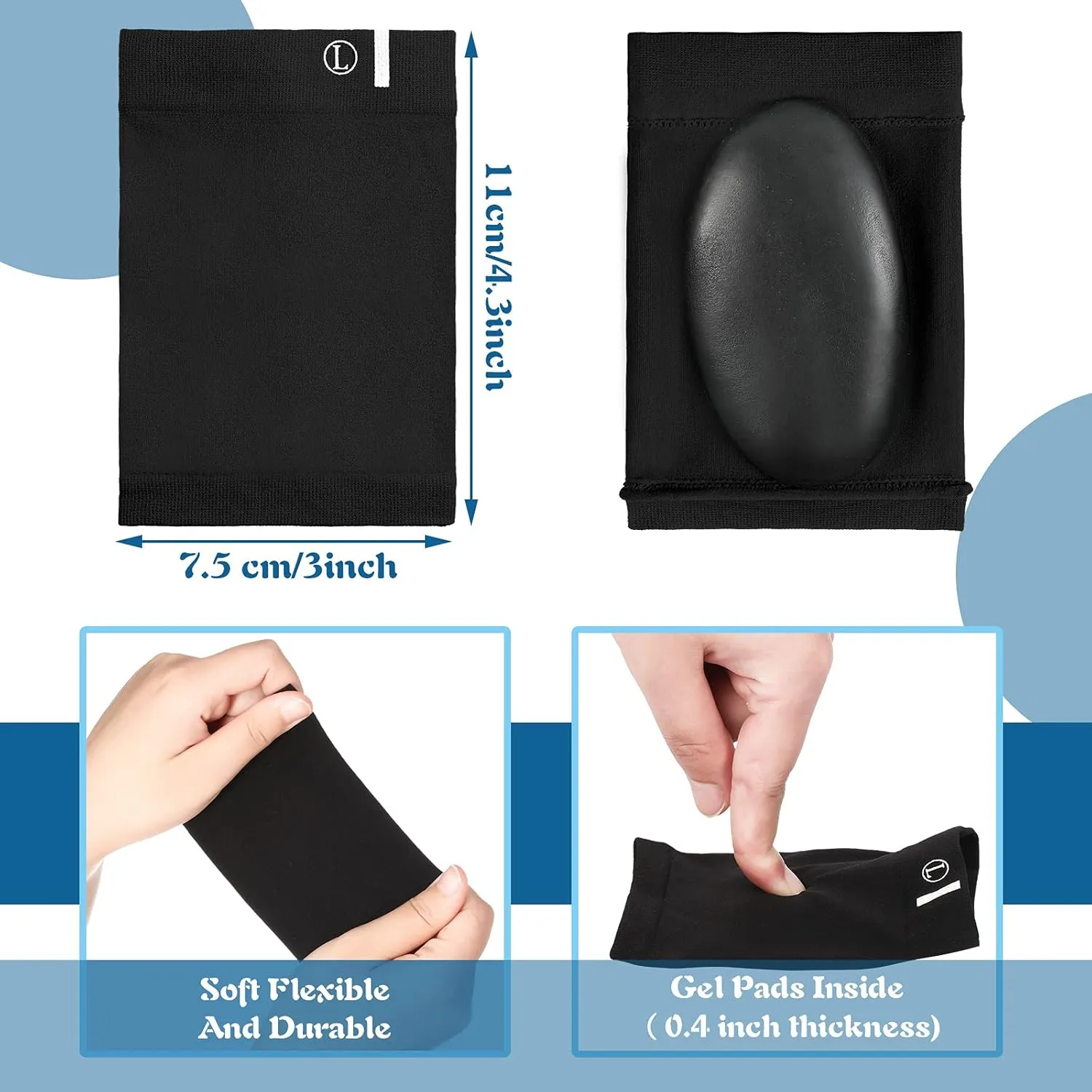 Nuanchu 4 Pairs Compression Arch Support Sleeves with Gel Pad Inside Metatarsal Compression Arch Support Brace Cushioned Gel Foot Sleeves for Women Men Flat Foot Pain Relief (Black)