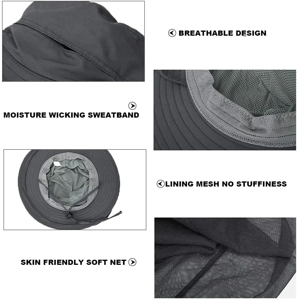 Peicees Head Net Hat for Men Women Adventure Fishing Hat Safari Hat for Hunting Camping Hiking