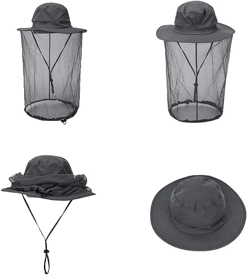 Peicees Head Net Hat for Men Women Adventure Fishing Hat Safari Hat for Hunting Camping Hiking
