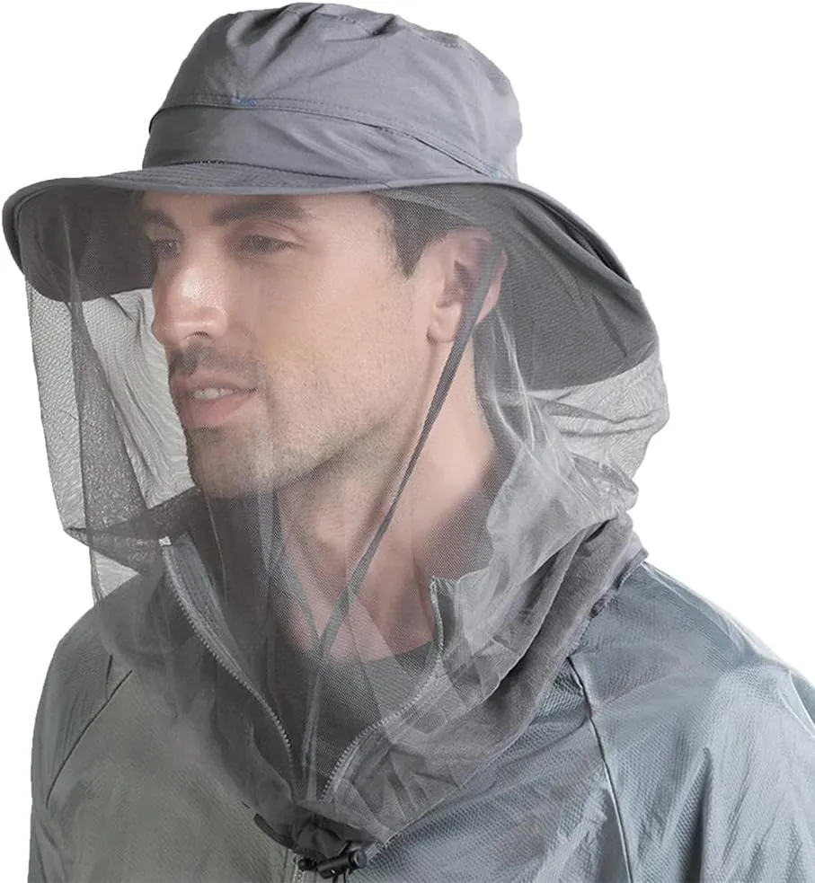 Peicees Head Net Hat for Men Women Adventure Fishing Hat Safari Hat for Hunting Camping Hiking