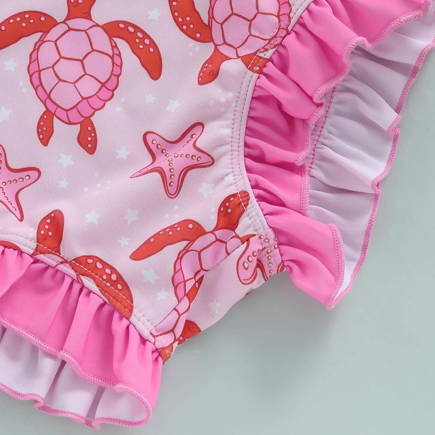 pengnight Toddler Baby Girl Swimsuit One-Piece Long Sleeve Ruffle Floral Print Rash Guard Zipper Bathing Suit