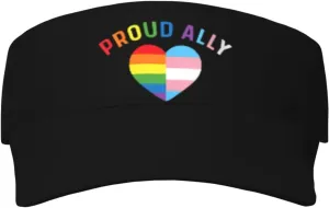 Pride Month LGBTQ Gay Pride Ally Adult Sunscreen Visor Cap Adjustable Summer Cap for Men Women Unisex Running Outdoor Beach Black