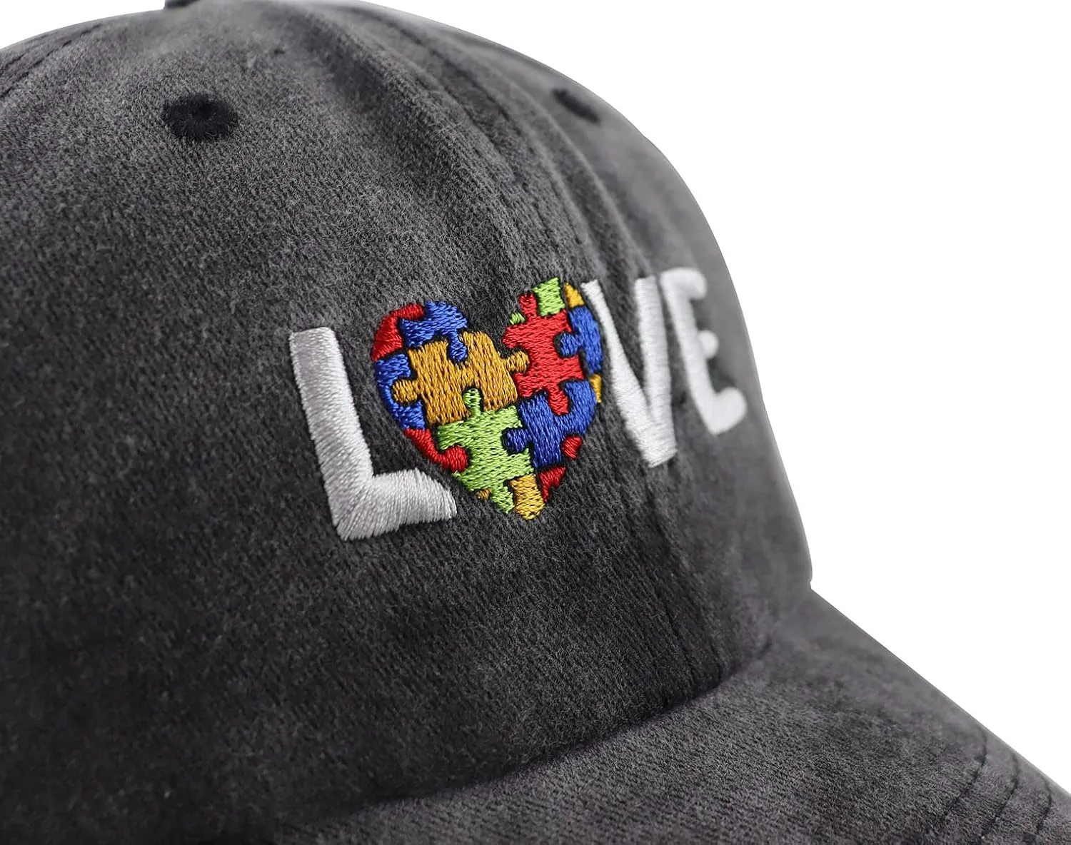 Proud Autism Mom Hat for Women, Adjustable Washed Cotton Embroidered Autistic Puzzle Piece Mama Baseball Cap
