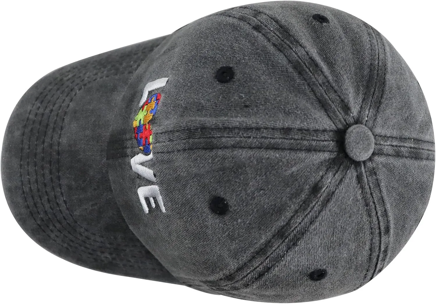 Proud Autism Mom Hat for Women, Adjustable Washed Cotton Embroidered Autistic Puzzle Piece Mama Baseball Cap