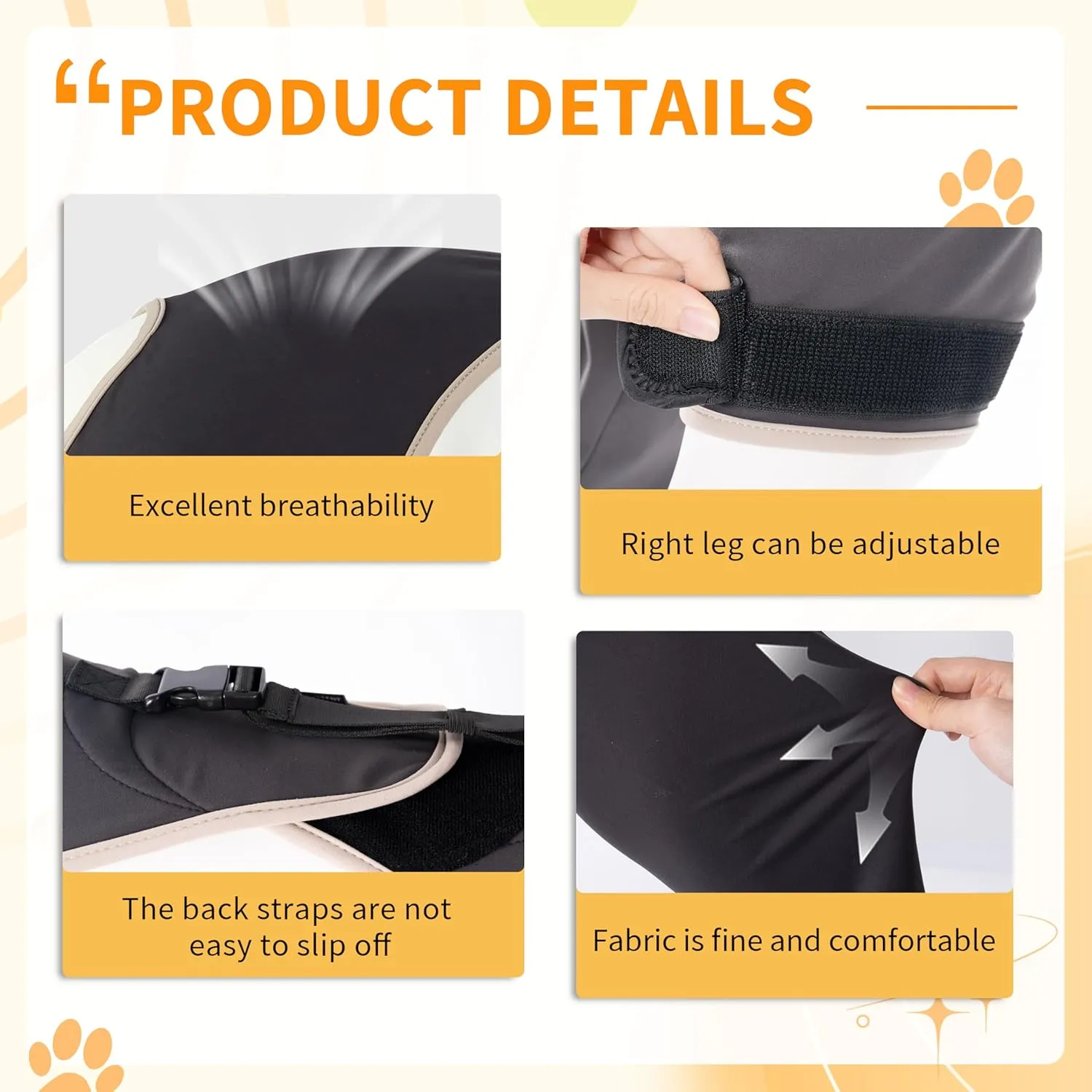 Rear Leg Recovery Sleeve, Comfortable, Bite-Resistant, Breathable, Wound Protection, Cone Collar Alternative, S